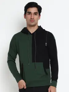 Nimble Colourblocked Hooded Cotton Pullover Sweatshirt