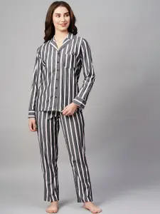 DRAPE IN VOGUE Striped Night suit