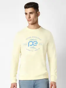 Peter England Casuals Crew Neck Typography Printed Long Sleeve Pullover Sweatshirt