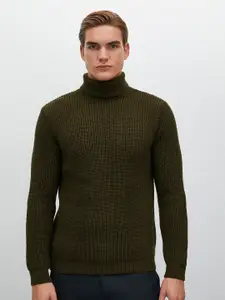 Koton Self Design Cable Knit Pullover Acrylic Woollen Sweater