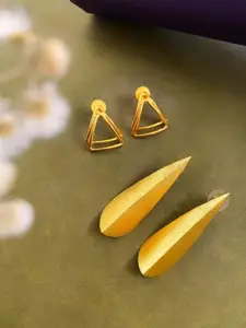 ATIBELLE Set Of 2 Gold-Plated Brass Drop Earrings