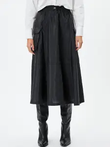 Koton Mid-Rise Flared Midi Skirt