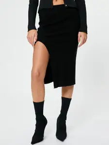 Koton Mid Rise Side Slit A Line Skirt