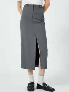 Koton Front Slit Straight Midi Skirt