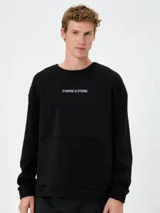 Koton Typography Printed Cotton Pullover Sweatshirt