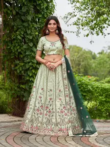 KALINI Embroidered Ready to Wear Lehenga & Unstitched Blouse With Dupatta