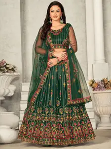 KALINI Embroidered Thread Work Ready to Wear Lehenga & Unstitched Blouse With Dupatta