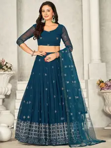 KALINI Embroidered Sequinned Ready to Wear Lehenga & Unstitched Blouse With Dupatta
