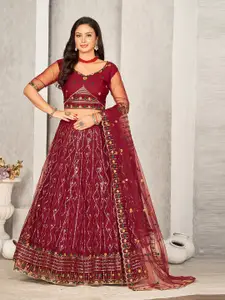 KALINI Embroidered Ready to Wear Lehenga & Unstitched Blouse With Dupatta