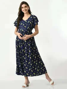 Aaruvi Ruchi Verma Maternity Floral Printed A-Line Dress