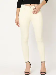 Kraus Jeans Women Off White Skinny Fit High-Rise Jeans