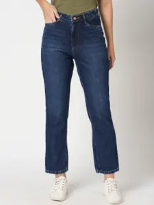 Kraus Jeans Women Blue Straight Fit High-Rise Jeans