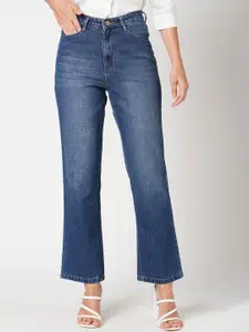 Kraus Jeans Women Blue Straight Fit High-Rise Jeans