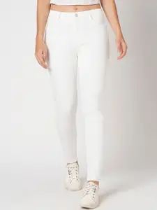 Kraus Jeans Women White Skinny Fit High-Rise Jeans