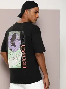 Kook N Keech Men Printed Drop-Shoulder Sleeves Pure Cotton T-shirt