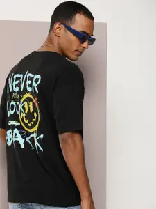 Kook N Keech Men Typography Printed Drop-Shoulder Sleeves Pure Cotton T-shirt