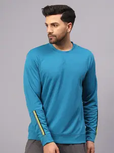 Shiv Naresh Men Navy Blue Printed Sweatshirt