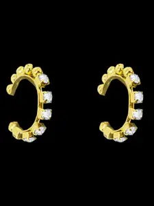 Comet Busters Gold-Plated Clip On Non Piercieng Half Hoop Earrings
