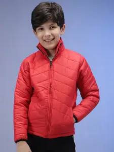 Instafab Boys Mock Collar Windcheater Quilted Jacket