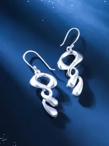 Kicky And Perky Silver-Toned Contemporary Drop Earrings