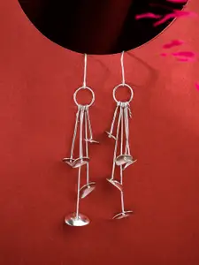 Kicky And Perky Silver-Toned Contemporary Drop Earrings