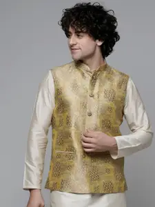 MAAHI FABS Abstract Printed Woven Nehru Jacket