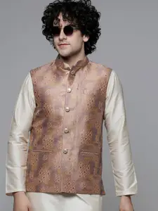 MAAHI FABS Geometric Printed Woven Nehru Jacket