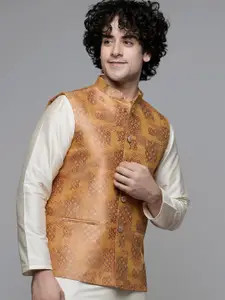 MAAHI FABS Geometric Printed Woven Nehru Jacket