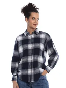 Gazillion Contemporary Tartan Checked Drop Shoulder Pure Cotton Casual Shirt