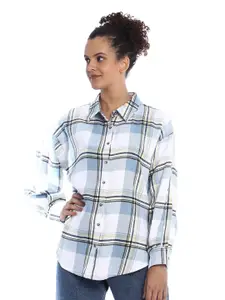 Gazillion Contemporary Windowpane Checks Drop-Shoulder Sleeves Flannel Cotton Casual Shirt