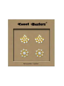 Comet Busters Set Of 2 Floral Non Piercing Ear Stickers