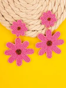 Crunchy Fashion Beaded Floral Drop Earrings