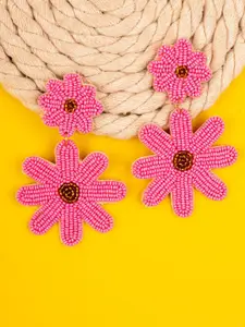Crunchy Fashion Beaded Floral Drop Earrings