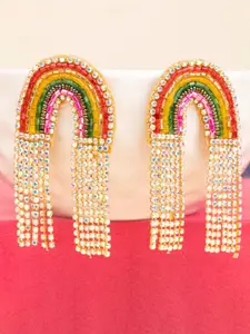 Crunchy Fashion Fabric Contemporary Tasselled Drop Earrings