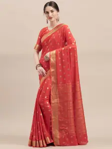 Shaily Red Ethnic Motifs Silk Blend Saree
