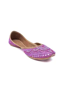 Dapper Feet-Fancy Nancy Women Purple Embellished Fashion Flats