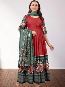 N N ENTERPRISE Printed Flared Ethnic Dress