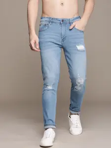 Roadster Men Tapered Fit Mildly Distressed Light Fade Jeans