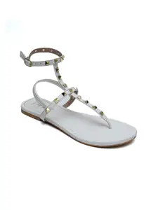 Dapper Feet-Fancy Nancy Women White Embellished Fashion Flats