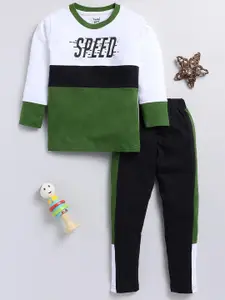 Toonyport Boys Green Printed T-shirt with Trousers