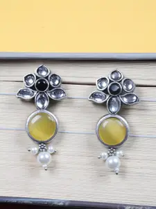 FIROZA Yellow & Green Floral Drop Earrings