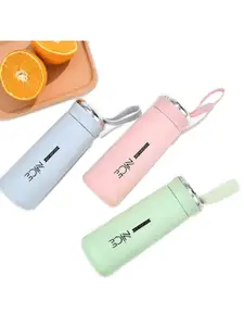 WELOUR Pink, Green, Blue 3 Pieces Glass Solid Water Bottle 450 ml