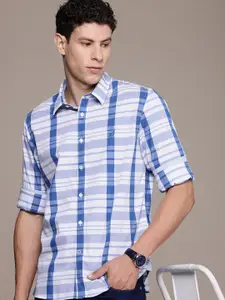 Nautica Opaque Checked Slim Fit Pure Cotton Casual Shirt