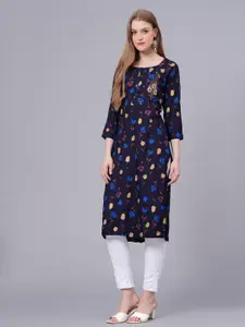 HIGHLIGHT FASHION EXPORT Floral Printed Staight Kurta