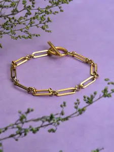 DressBerry Women Gold-Toned Gold-Plated Link Bracelet