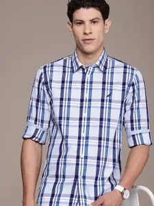 Nautica Opaque Checked Slim Fit Pure Cotton Casual Shirt