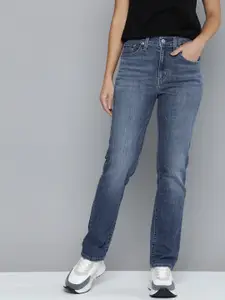 Levis Women 724 Straight Fit High-Rise Heavy Fade Stretchable Jeans