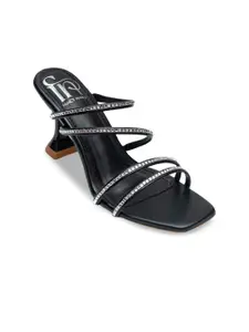 Dapper Feet-Fancy Nancy Embellished Strappy Open Toe Slim Heels