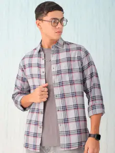 Hardsoda by The Indian Garage Co Men Grey Checked Casual Shirt