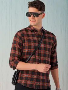 Hardsoda by The Indian Garage Co Men Black Checked Casual Shirt